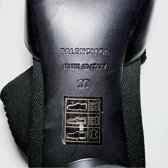 Balenciaga Leather & Knit Sock Booties in Black - Picture 6 of 9